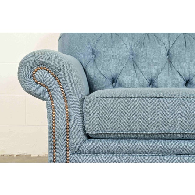 Wood Smith Brothers Traditional Roll Arm Tufted Sofa For Sale - Image 7 of 13