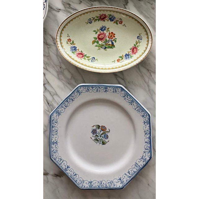 Shades of Blue French Country Hanging Plate Curation-Set of 11 For Sale - Image 12 of 16