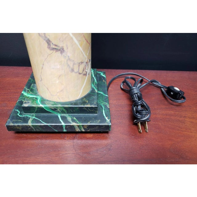 Jacques Lamy 1980's French Faux Marble Lamp Designed by Jacques Lamy For Sale - Image 4 of 7