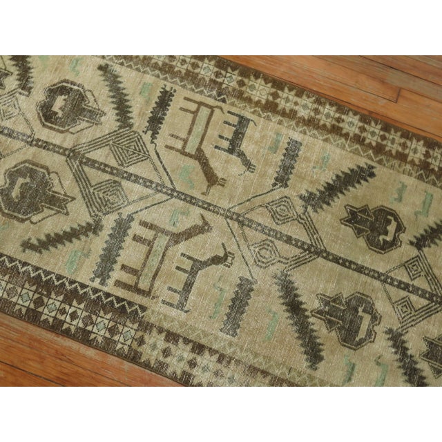 Mid 20th Century Vintage Tribal Pictorial Runner - 3' x 6'9" For Sale - Image 5 of 8
