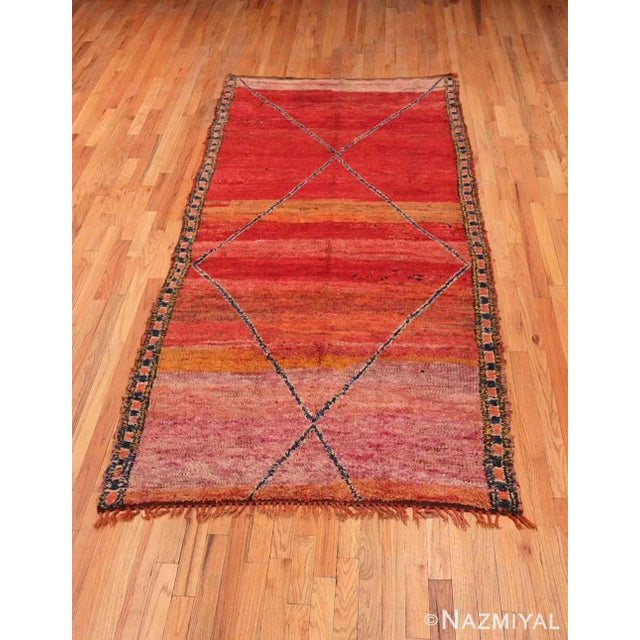 A Magnificently Artistic Vintage Moroccan Rug, Country Of Origin / Rug Type: Rugs From Morocco, Circa Date: Vintage / Mid...