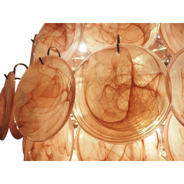 Murano Glass Pendant Light in Pink and Lilac Disc from Justfurnituress SRL For Sale - Image 12 of 14