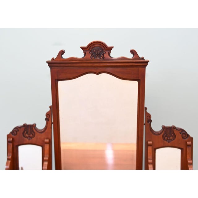 Early 20th Century Antique Art Nouveau Edwardian Dressing Table in Mahogany, 1900 For Sale - Image 5 of 6
