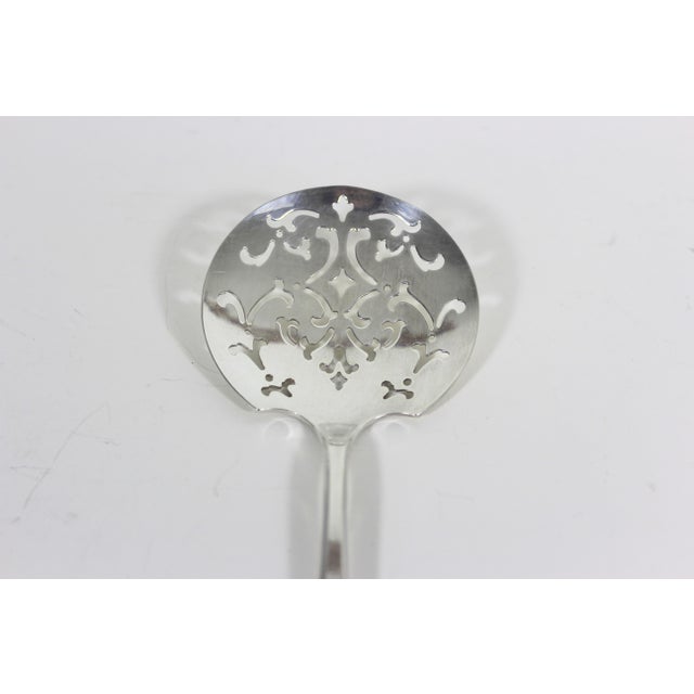 Oneida 1917 Silver Plated Tomato Server Spoon, Adam Oneida Community Plate Pattern Vintage Large Slotted Serving For Sale - Image 4 of 10