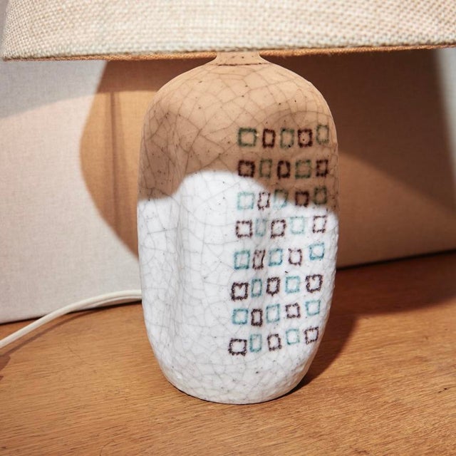 Hand-Painted Ceramic Table Lamp by Guido Gambone, 1950s For Sale - Image 10 of 11