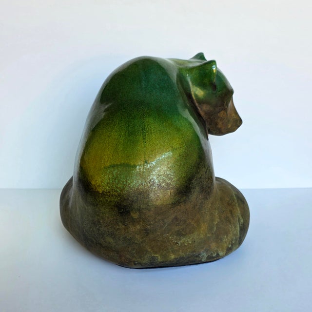 Ceramic Tony Evans Large Raku Pottery Bear Sculpture, 1988 For Sale - Image 7 of 13