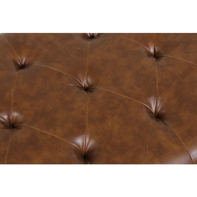 Brown Safavieh Tufted Brown Leather Regency Window Bench For Sale - Image 8 of 16