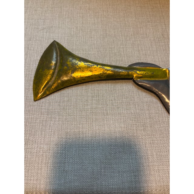 Large and Rare Vintage Mexican Tin Folk Art Angels – 24″ Hand-Painted Trumpet Wall Pair For Sale - Image 9 of 11