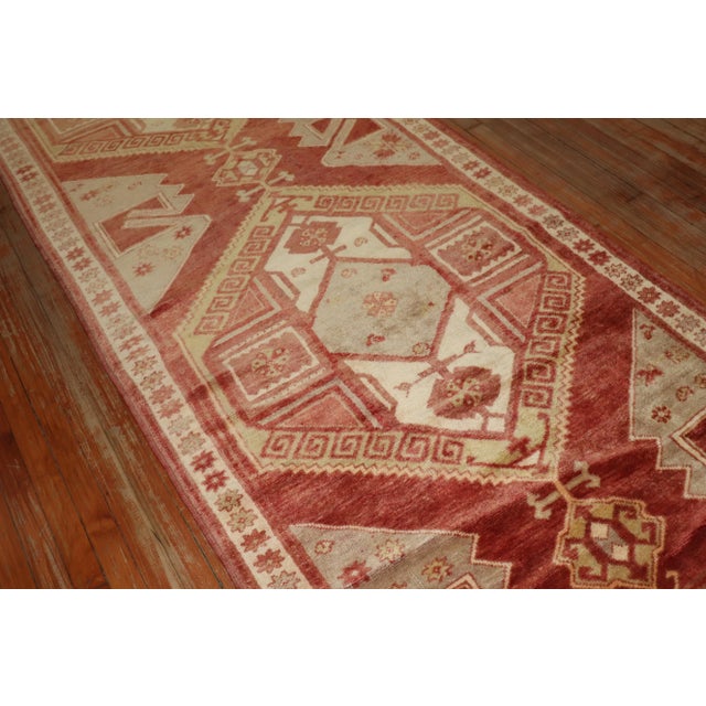 Traditional Vintage Geometric Turkish Konya Rug - 3'11" x 11'4" For Sale - Image 3 of 10