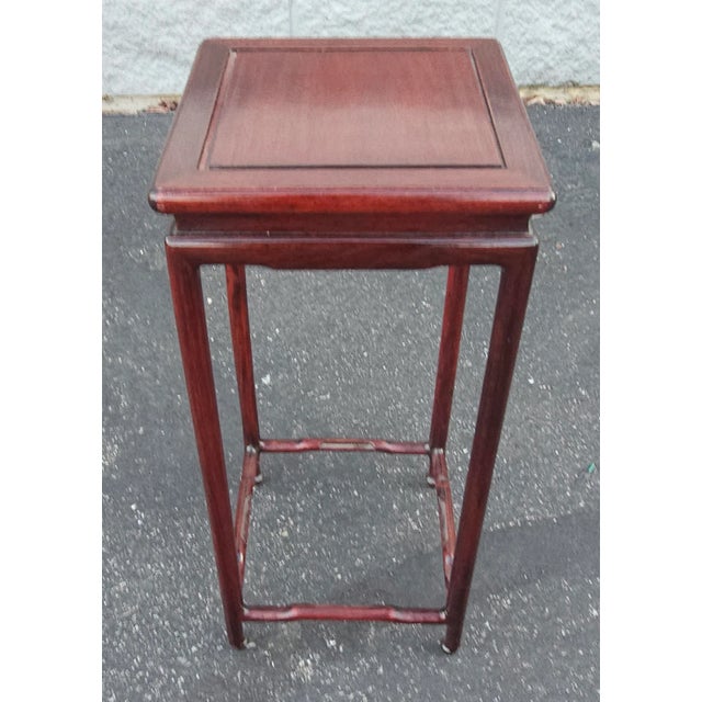 Asian Asian Solid Rosewood Ming Plant Stand, Display Pedestal or Candle Stand For Sale - Image 3 of 7