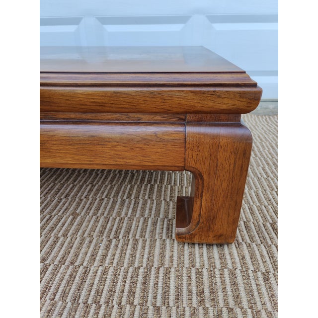 Thomasville Mid Century Burl Wood Cocktail Coffee Table Ming Style MCM