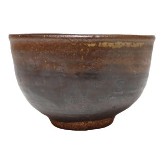 Vintage Petite Studio Ceramic Earth Tone Pottery Bowl Vessel by Deanna Nichols For Sale