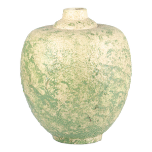 1930s Art Déco Greenish Crystalline Glaze Sèvres Porcelain Bulbous Vase, France