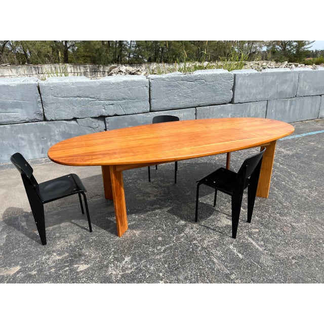 Dining Table or Desk in the Manner of Charlotte Perriand. Table top is 1.38” thick. Ready for a new home. Chairs are not...
