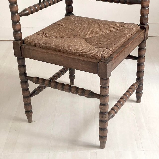 Corner Chair in Turned Wood, 1930s For Sale - Image 3 of 8