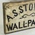American Antique Large Hand Painted Wood Trade Sign for Wallpaper Merchant For Sale - Image 3 of 11