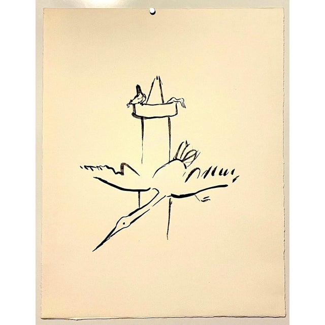 Post Impressionist Pierre Bonnard Lithograph Printed at Mourlot Paris 1958 Mosque Minaret, Swan, 1958 For Sale - Image 3 of 5