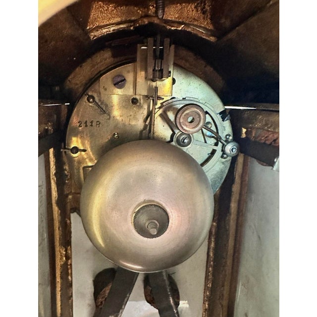 1900s Rare French Pink Sevres-Style Gilt Bronze Porcelain Mantel Clock + Candelabra For Sale - Image 12 of 12