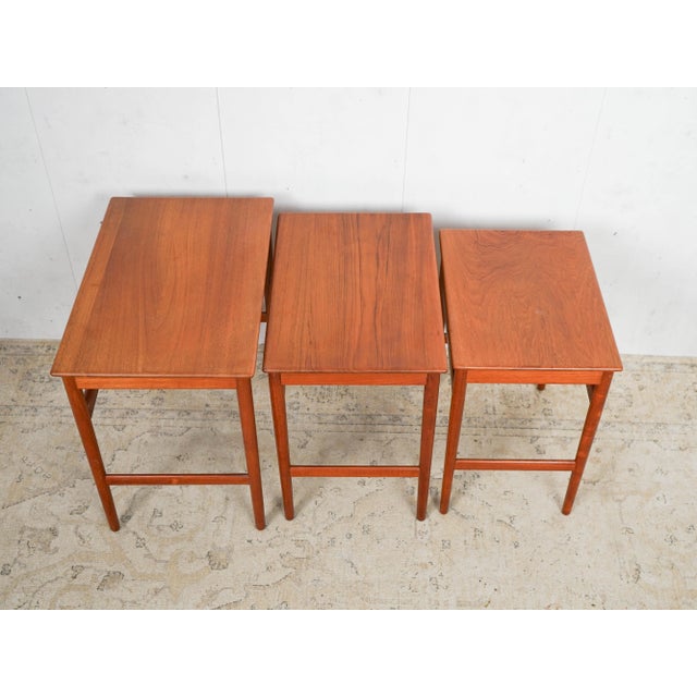 Teak Nesting Tables by Hans J. Wegner for Andreas Tuck, 1960s, Set of 3 For Sale - Image 6 of 8