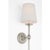 Classic 27" Tail Sconce in Polished Nickel with Linen Shade Designer: Chapman & Myers Finish: Polished Nickel Height:...