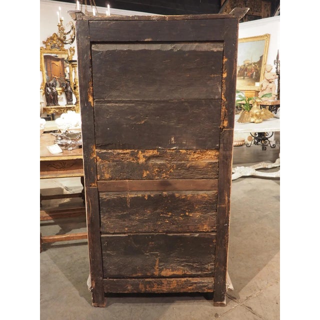 French 17th Century Painted Oak Homme Debout Cabinet From Southwest France For Sale - Image 3 of 13