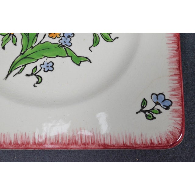 Ceramic 1950s Gien France “Lorraine” Floral Faience Dessert & Serving Set, 8 Pieces For Sale - Image 7 of 16