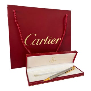 Must De Cartier “Trinity Vendôme” Ballpoint Pen Gold & Silver France Circa 1980s For Sale