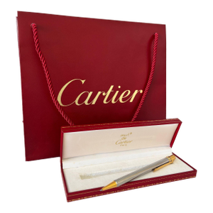 Must De Cartier “Trinity Vendôme” Ballpoint Pen Gold & Silver France Circa 1980s