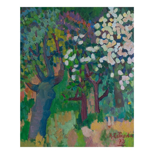 A. Estrada, Blossom, Oil Painting on Canvas, Framed For Sale