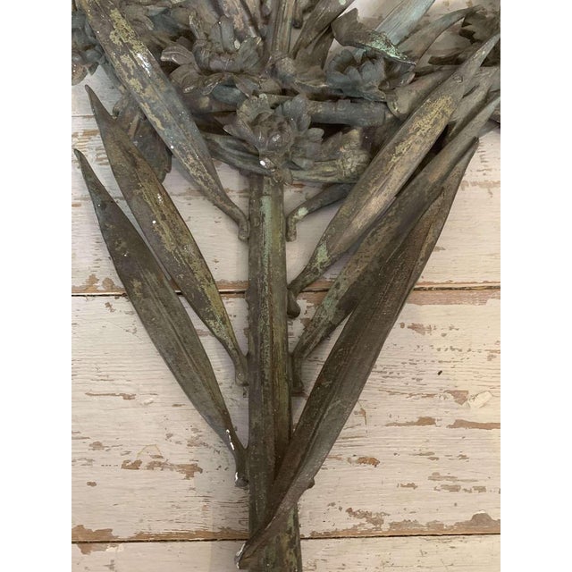 French Bronze Decorative Floral Wreath, 1920s For Sale - Image 13 of 14