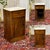 Walnut bedside table with white marble top, 19th century - W=39cm, D=32cm, H=68cm.