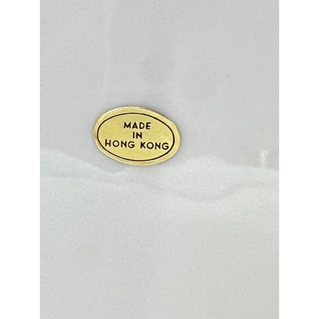 Metal Vintage Famille Noir Silver Cased Porcelain Bowl Trinket Catchall Dish For Sale - Image 7 of 8