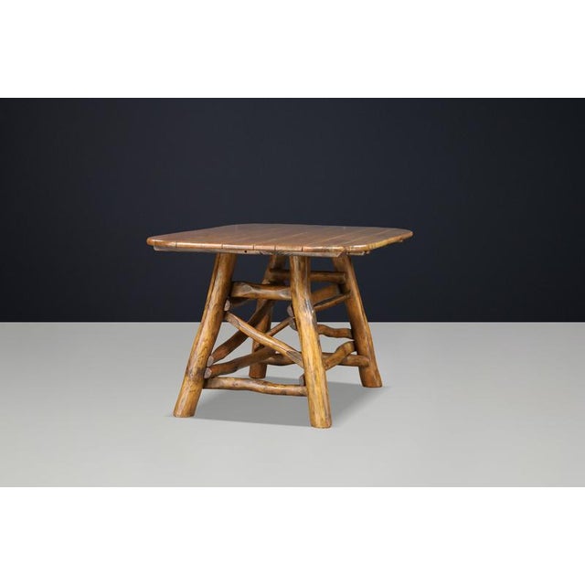 1950s Rustic Sculptural Wooden Dining Table with Organic Branch Base, 1950s For Sale - Image 5 of 12