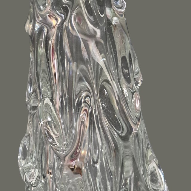 Transparent Hand Blown Italy Art Glass Clear Christmas Tree 12'' High For Sale - Image 8 of 10