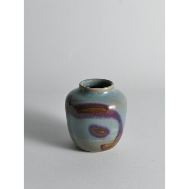 Vintage Studio Pottery Stoneware Vase with Jun-Style Glaze by Rolf Palm, 1991 For Sale - Image 13 of 18