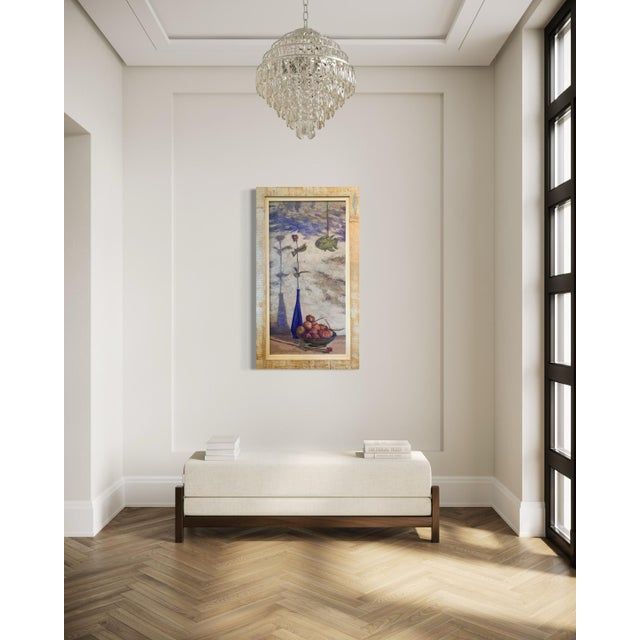 Wood Giampaolo Talani "The Fish, La Rosa" Oil on Board, Still Life With Fish and Rose, Tuscan Coastal Art, Contemporary Art by Italian Master, 1999 For Sale - Image 7 of 10