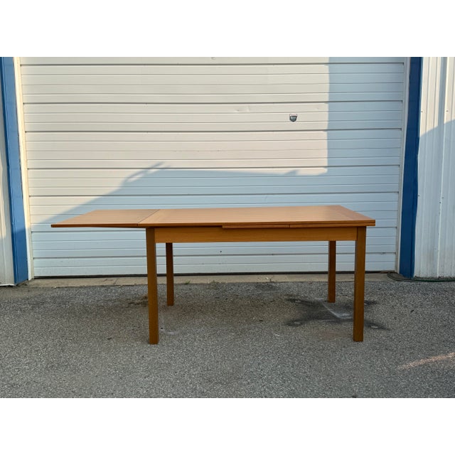 Danish Modern Teak Extendable Dining Table With Two Leaves, Made in Denmark For Sale - Image 11 of 12