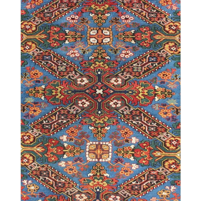 Rare Antique Seychour Caucasian Runner in Beautiful Multi Colors 3'5" X 9'2" Measures: 3'5 x 9'2. This 19th Century...
