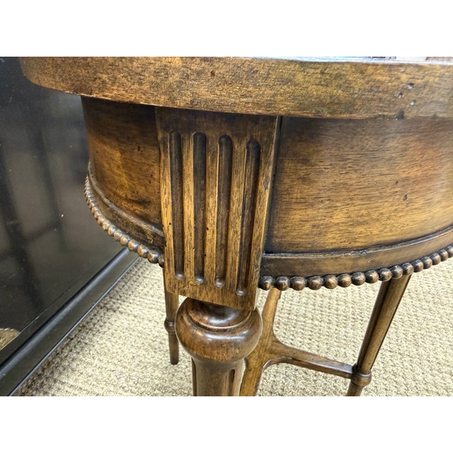 Henredon Pair Oval Henredon Side Tables, Early 21st Century, Neoclassical Revival Style For Sale - Image 4 of 8