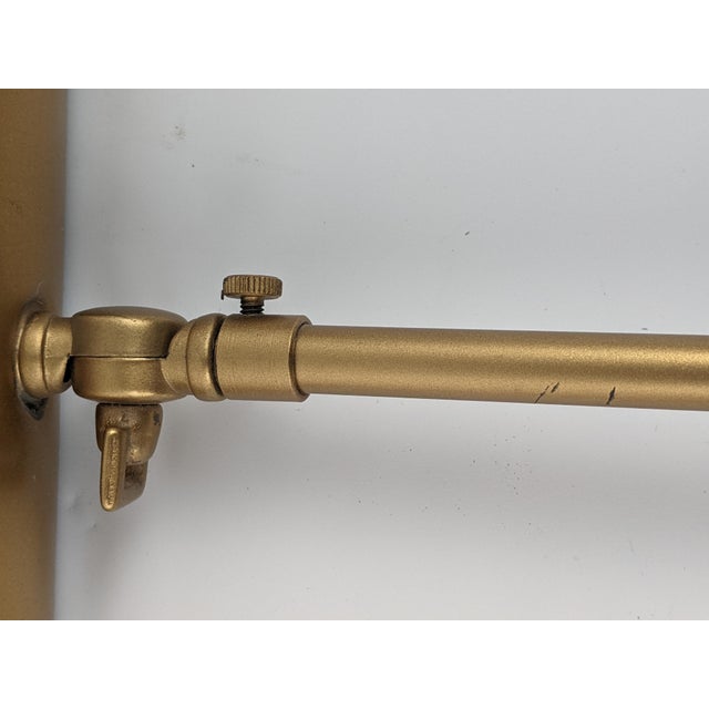 Vintage 14" Adjustable Brass Gallery Picture Light – Articulated Single Arm & Built-in Switch For Sale In New York - Image 6 of 11