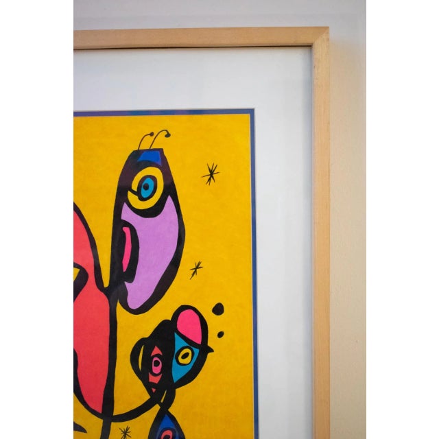 1990s 1990 Lawrence "Larry" Volk Signed Abstract Figurative Mixed-Media Painting , Framed For Sale - Image 5 of 12