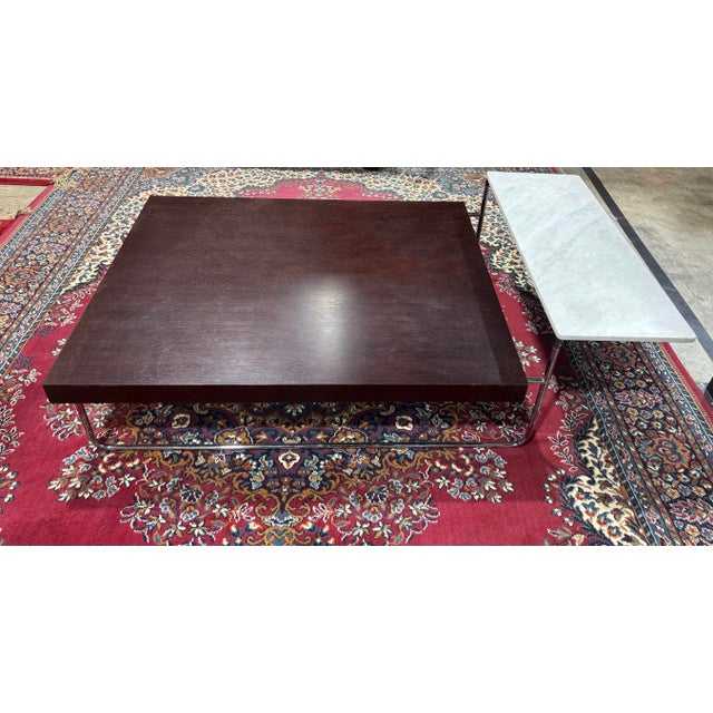 Stone Antonio Citterio Style Coffee Table With Marble Side For Sale - Image 7 of 7