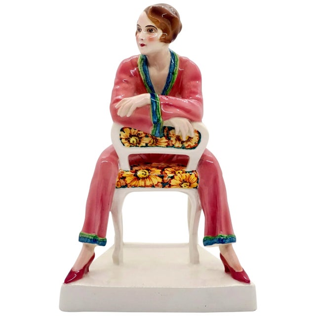 Red Art Deco Pyjamas Figurine by Josef Lorenzl, 1930 For Sale - Image 8 of 8
