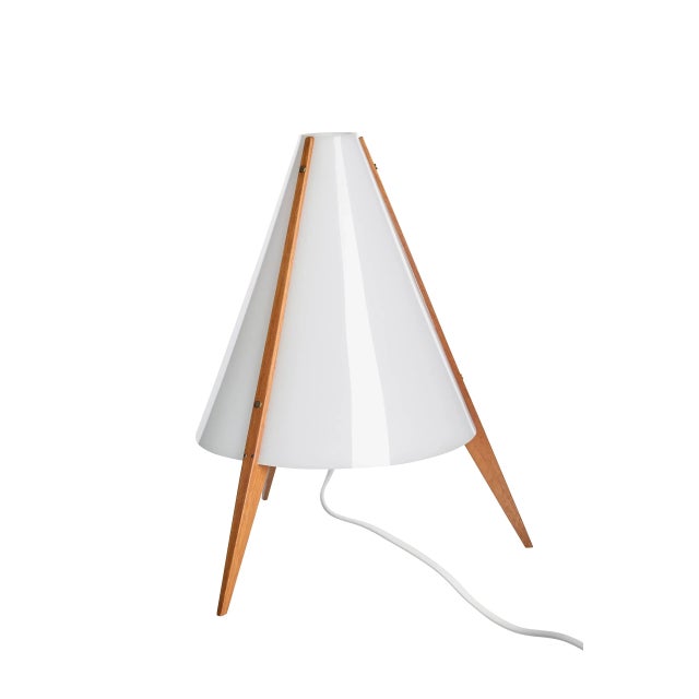 Mid-Century Modern Acrylic and Teak Table Lamp by Hans Agne Jakobsson, 1950s For Sale - Image 3 of 5