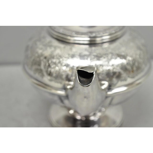 Vintage Sheffield Acanthus Pattern Silver Plated Coffee Teapot Tea Kettle For Sale - Image 9 of 14
