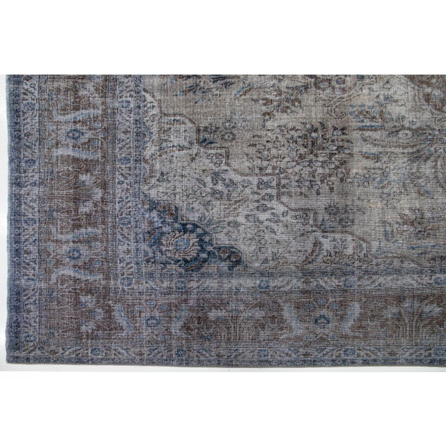 Antique Persian Overdyed Gray Wool Rug With Allover Motif For Sale In New York - Image 6 of 10