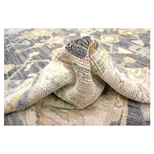 21st Century Turkish Oushak Wool 9x14 Charcoal, Ivory & Yellow Handmade Area Rug #1144102 For Sale - Image 11 of 11