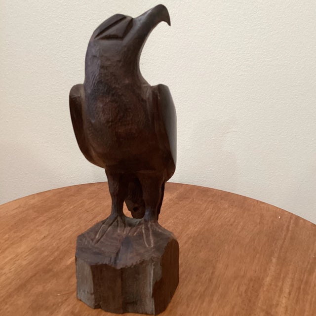 Mid 20th Century Wooden Carved American Eagle Mahogany For Sale - Image 10 of 11