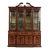 Stickley Georgian Flame Mahogany Lighted Breakfront Bookcase Cabinet For Sale