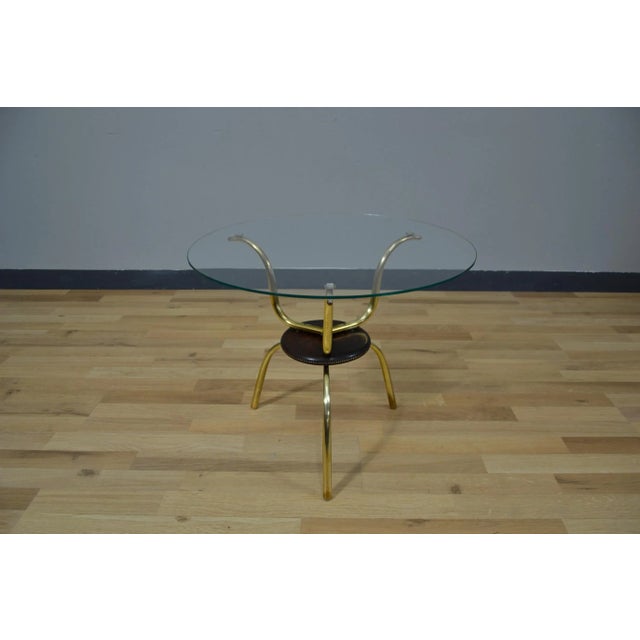 Vintage Italian Glass and Brass Coffee Table, 1950s For Sale - Image 4 of 9